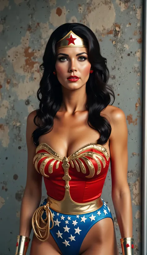 wonder woman with color boosted costume
