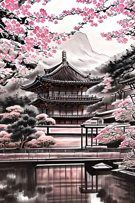 Trees with Pink Flowers in Front of Buildings and Fences, , 背景にcherry tree, cherry tree々, lush cherry tree々, sakura season, cherry trees, cherry tree, Cherry blossoms bloom, breath - beautiful tree 々Shooting of , Breathtakingly Beautiful Trees々, Japanese t...