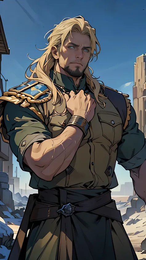 ((Best quality)), ((masterpiece)), ((realistic cartoon)), ((perfect character)):
In this stunning and highly detailed realistic cartoon, we present a male human. The man stands tall, a middle-aged man, and he's from Warhammer 40K, and powerfully built, he...