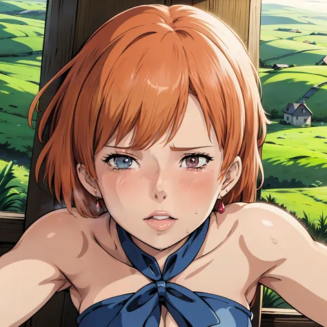 (masterpiece, Highest Quality, high resolution, 8k, High Quality Anime Illustration, Detailed, delicate, Studio Ghibli), Nausicaa of the Valley of the Wind, (Beautiful girl with an erotic face completely naked), goddess, so cute, clear, Willpower, BABY FAC...