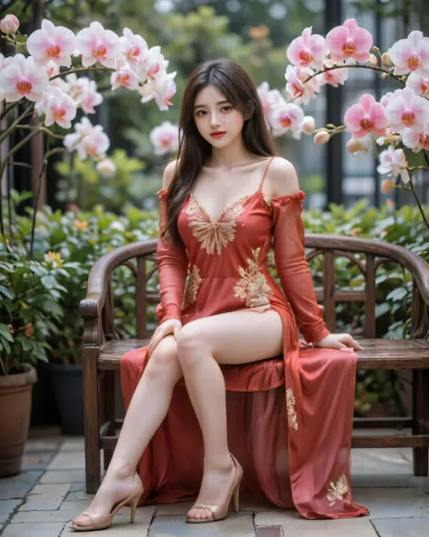 A photorealistic 8K full-body portrait of an 18-year-old Chinese female, exuding youthful beauty and serene elegance, rendered with AsianBeautyFlux on SeaArt AI, enhanced by Flux - Asian Beauties LoRA (1.3) for delicate Chinese features and Chinese Girl Lo...