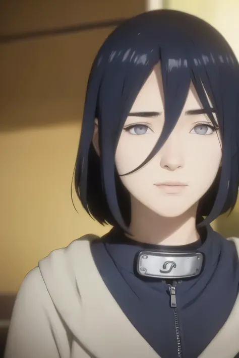 an hiperealistic shot of hinata(shippuden), ((izumi Nase)), Detailed eyes, short hair, straight hair, hair ornament,, (sweet woman), manwha style, ((happy)), ((sweet)), ((delicated)), without bangs, ((navy hair))
((mature)), ((woman)), hiper detailed))