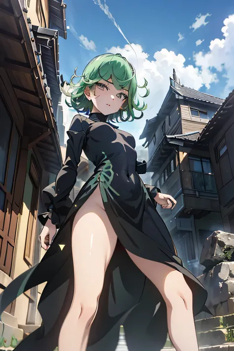 Blue sky, white clouds, (Outdoor: 1.5), (standing:1.5), (extreme close-up of thigh), (The view is from very close below:1.5),
(breast hold), (arms crossed), spread legs standing,
傲慢な表情, 横暴な笑顔, drunken eyes, half closed eyes, blush, drunken eyes,
1girl,...