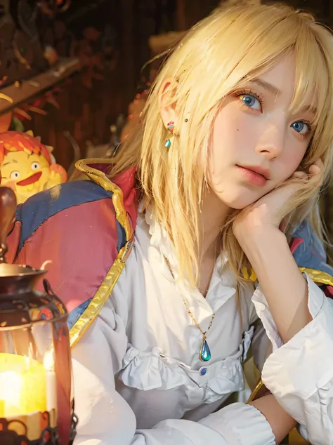 ((HOWL JENKINS PENDRAGON),((realistic, photorealistic)),(highlight hair)), Light reflection, (( HD )),((upper body)), (((best quality, masterpiece))), (masterpiece) (best quality) (detail) (8k) (HDR) (wallpaper) (cinematic lighting) (sharp focuasterpiece, ...