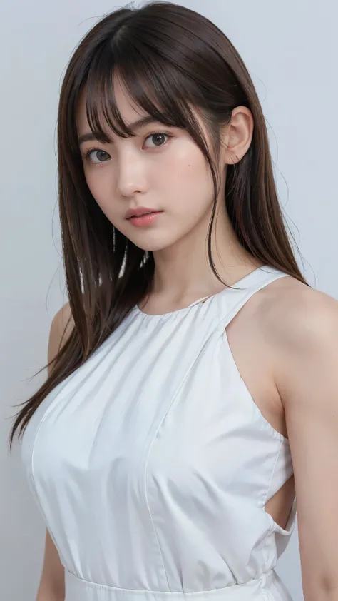 (Highest Quality:1.4),(masterpiece:1.4),(realistic:1.4),(realistic:1.2),(超high resolution, RAW Photo:1.4),(high resolution, very detailed:1.2),(8k:1.2), cinematography,Portrait of a dark-haired or brown-haired woman,Clear Department、One personの女の子,natural ...