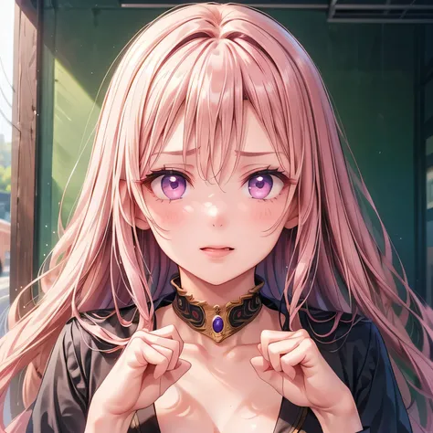 NSFW. A girl just swallowed. She shows a clear expression of discomfort and distaste, slightly sticking out her tongue as if reacting to the bitter taste. Her throat appears subtly tense, capturing the natural motion of swallowing. The atmosphere suggests ...
