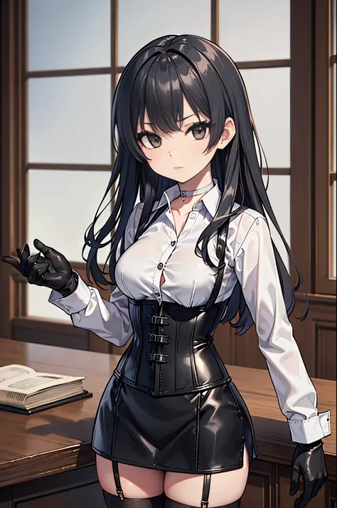 (masterpiece), (best quality:1.3),8K,very light, (ultra realista),seductive woman, (High Quality, high resolution, fine details), realistic style woman , Perfect woman, rostro perfecto, face, ((medium breasts)), serious expression, serious look, ((Long op...