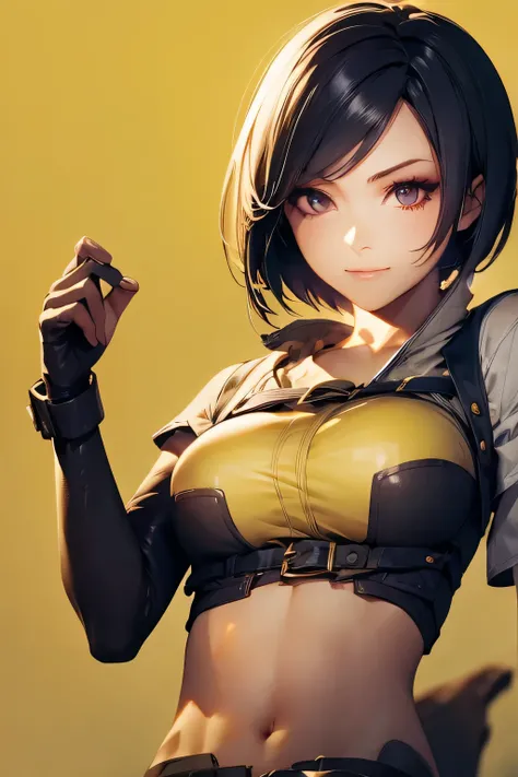 1girl, solo, breasts, short hair, black hair, medium breasts