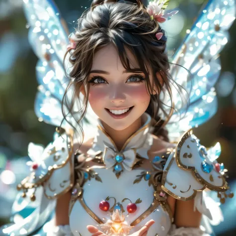 cute smile ,8K High Resolution,Light Fairy,A gentle gaze