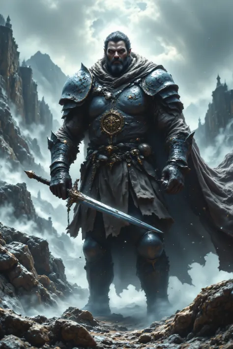 Viking ,  big man  , menacant , avec arme 