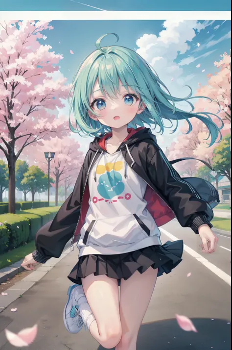 2girls, eyecatch, 1.15::rating:general::, no text, amazing quality, best quality, very aesthetic, absurdres, Digital illustration, anime style, year 2024, upper body, three quarter view, location, outdoors, spring, cherry blossoms, road, -2::halftone::, -2...