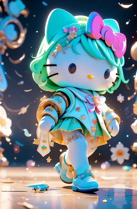 masterpiece, Highest Quality, details, 3D, ((uniform, sailor suit)), ((hello kitty))、(fashion show)、 ((walking on the runway)), ((audience)),masterpiece, Highest Quality, Highest Quality, Movie Lighting, ( Stereo lighting ), 極めてdetailsな CG unity 8kの壁紙, Con...