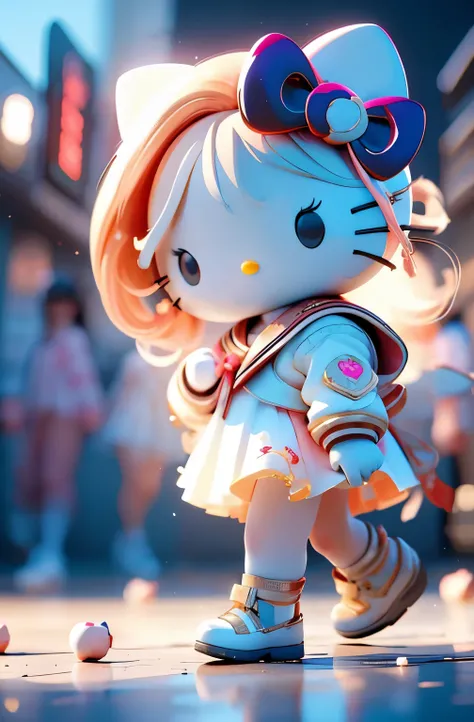 masterpiece, Highest Quality, details, 3D, ((uniform, sailor suit)), ((hello kitty)),(Walking the streets of Shibuya), ((smiles))masterpiece, Highest Quality, Highest Quality, Movie Lighting, ( Stereo lighting ), 極めてdetailsな CG unity 8kの壁紙, Concentrated, 極...