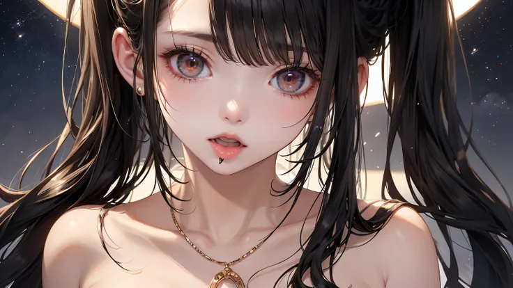 Highest Quality、vaginas、pussy 、very detailed fingers、finely、high definition、 8k Wallpaper、Face Closeup、perfect dynamic composition、beautiful and delicate eyes、love juice、cute hairstyle、bungs、black hair、(long hair)、twin tails、curly hair。Big Breasts、color li...