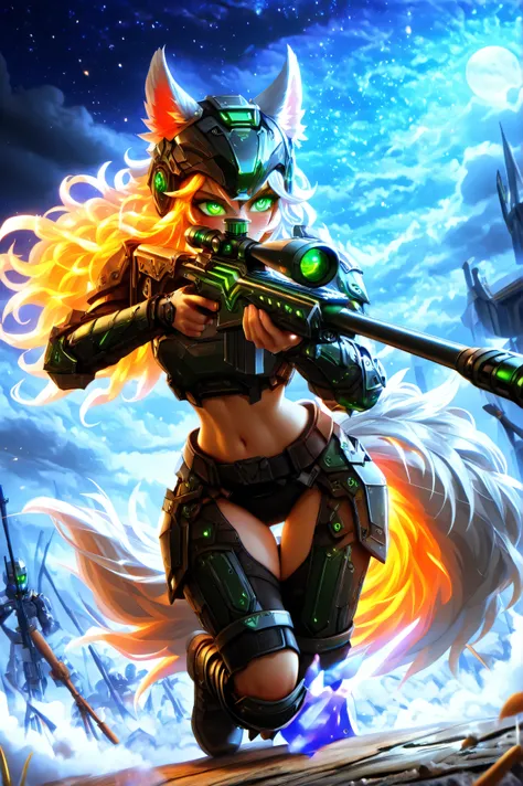 Masterpiece, best quality, amazing quality, absurdres, very aesthetic, lazypos, 3D, 1 woman, (tall, slim, medium-big chest, large hip, silver long hair, fluffy hair, wolf ears, fluffy ears, wolf eyes, fluffy tail, clear skin), smooth natural moonlight with...
