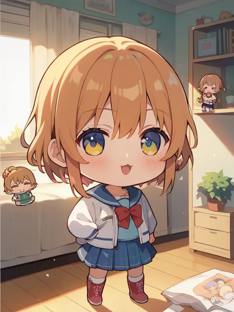 score_9, score_8_up, score_7_up, score_6_up, source_anime, tag1, tag 2, nsfw，( chibi:1.4)，，ニャーンはglitterを知らない，room，Kyoani style ，glitter，