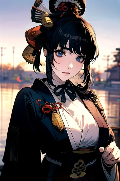 (masterpiece:1.5),beautiful hair,beautiful eyes on my stomach,beautiful lips,Beautiful slender body,Big Breasts,cleavage,(Konno Anna:1.4),(random expression:1.3),(Riverside:1.4),bust illustration from the front ,((((the most beautiful woman in the world:1....