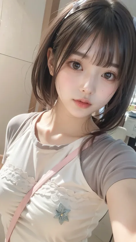 Super cute girl、accentuated breasts、slender body、Highest Quality、8K、 RAW photos