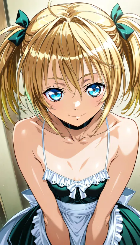 masterpiece, Highest Quality, newest, high definition, 1 girl on break day, Yokota Mamoru Style,motion line floating on impact,very straight nose, slim,thin face,perfect nose,staring at the viewer,charming smile、(Face close-up 1.4)、Tsukiumi (Sekirei) Wag...