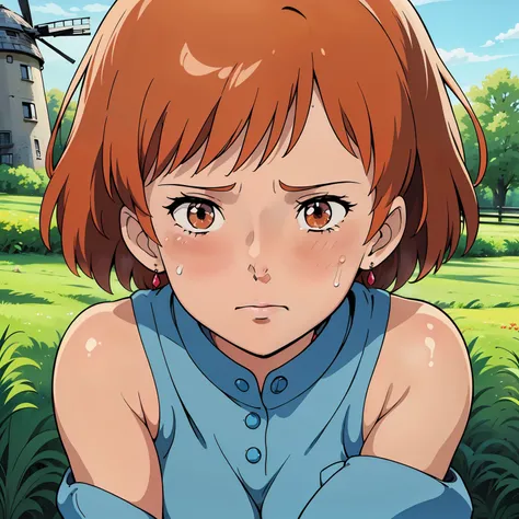 (masterpiece, Highest Quality, high definition, 8k, High Quality Anime Illustration, Detailed, delicate, Studio Ghibli), Nausicaa of the Valley of the Wind, (全裸の愛くるlikeの美少女), goddess, Bold sexy shot, clear, I feel the strength of intention, (Rin々like), Bab...