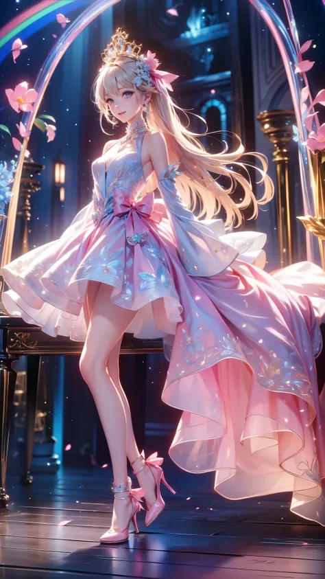 Composed from head to foot 、full body図、 watch viewers、 score_9, score_8_ up, score_7_ up, anime style、In 8K、32K、masterpiece、 one girl、 8k resolution, masterpiece, Highest Quality , winning work , unrealistic, anatomically correct skeleton , 1 girl on br...