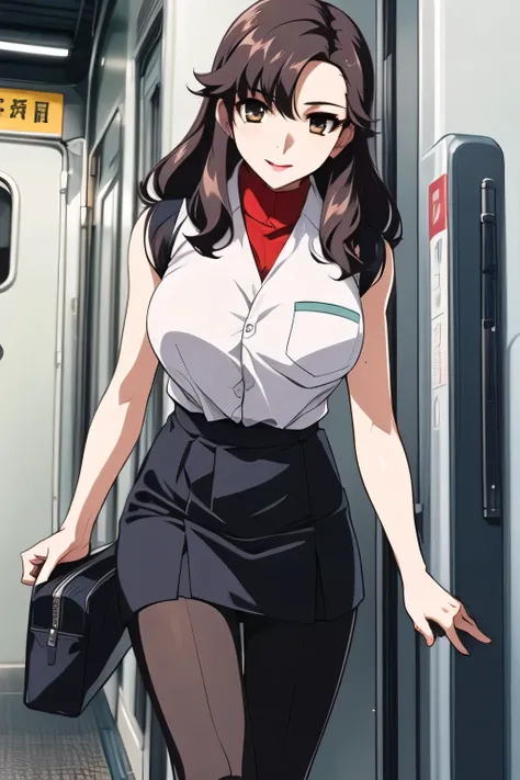 nice smiles,Can you draw a woman looking at a train,military uniform with green lines on white,東京の地下鉄ホームでwaiting for the train女性は描けますか, ,congestion,waiting for the train,fun,Underground railway stations ,The sign hanging on the wall,{{X}},It depicts her ex...