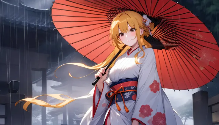 light rain,Kyoto,Japanese Umbrella,standing