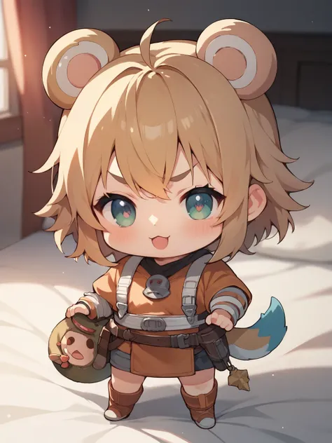 score_9, score_8_ up, score_7_ up, score_6_ up, score_5_ up, anime,nsfw, uncensored ,( chibi:1.5),A picture of an anime-style stuffed wolf wearing a Jedi Knight costume,Hold a light sabre, bid