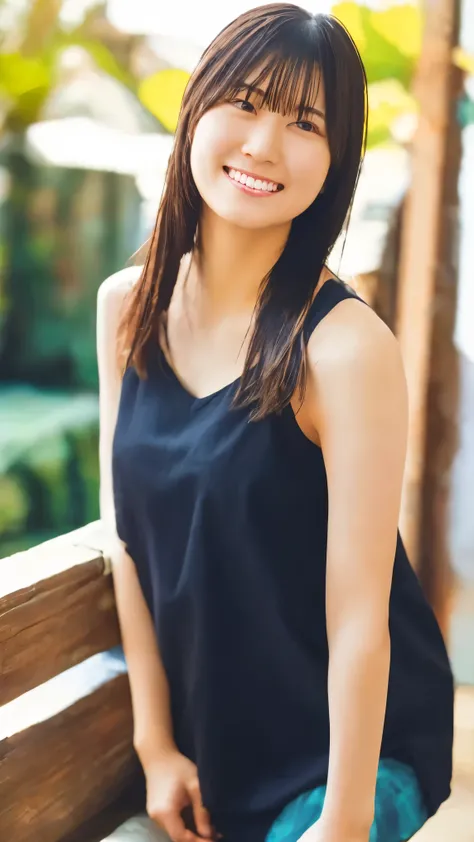 (((photorealistic))), ((realistic)), ((Super fine face)), cheongsam, upper body, looking at viewer, Front view
She's in a beautiful sea, she has long dark hair , She does sexy poses,the sun is shining
