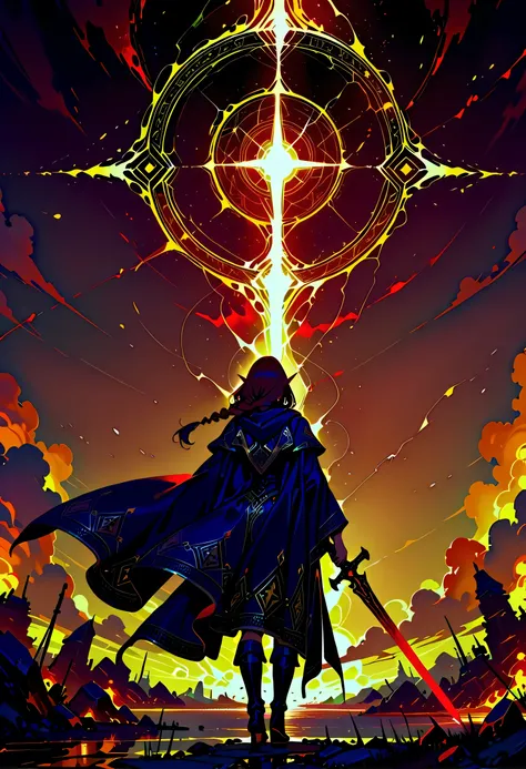 a picture of a female elf,  fantasy swashbuckler, fantasy fencer, armed with a slim sword, shinning sword, metallic shine, colorful clothes, dynamic clothing, an ultra wide shot, full body (intense details, Masterpiece, best quality)epic beautiful female e...