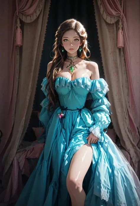 score_9, score_8_up,score_7_up, masterpiece, best quality, perfect anatomy, very aesthetic, official art, 8k,"In the very heart of the Cave of Wonders, Girl with loose hair explores fascinating underground grotto. She is surrounded by a huge, Shiny gemston...