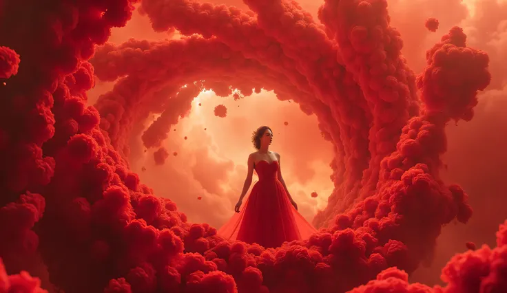 (Best Quality,8K wallpaper), masterpiece, live-action, real photo, The ratio of one goddess , Tornado of Roses.