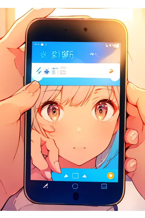 recording screen of smartphone:1.5, smartphone frame:1.5