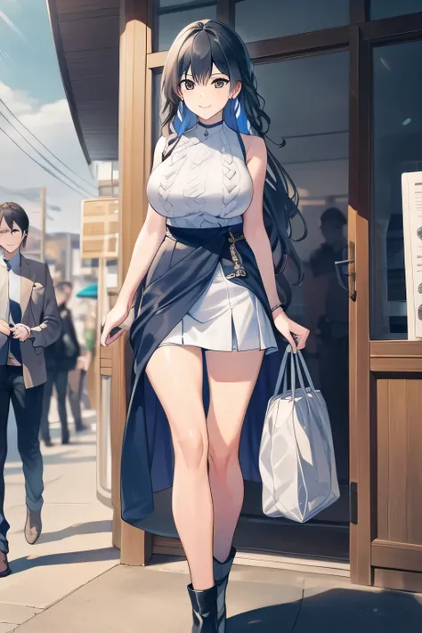 Does it make you smile,Will it be a miniskirt,nice smiles,I'm drawing a facial expression。It depicts her expression more delicately,Faces are very important,can I draw a sleeveless dark blue long dress,Big Breastsでもウエストが細い,{{X}},can I It depicts her expres...