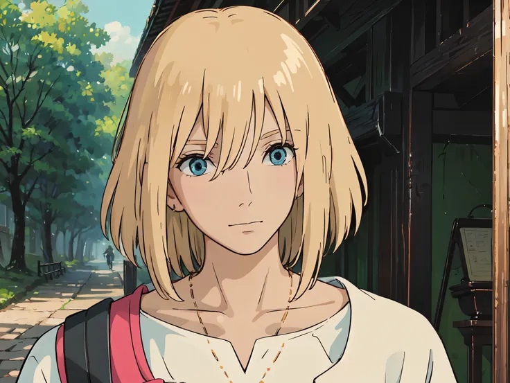 masterpiece, 1 boy, solo, Howl's_Jenkins , blue eyes, detailed eyes, My hair is , white shirt, and sits next to my computer, forest, At night, star, Month High Quality,4K real,Super Fine,Masterpiece,photographer style,portrait,fantasy,Traditional painting,...