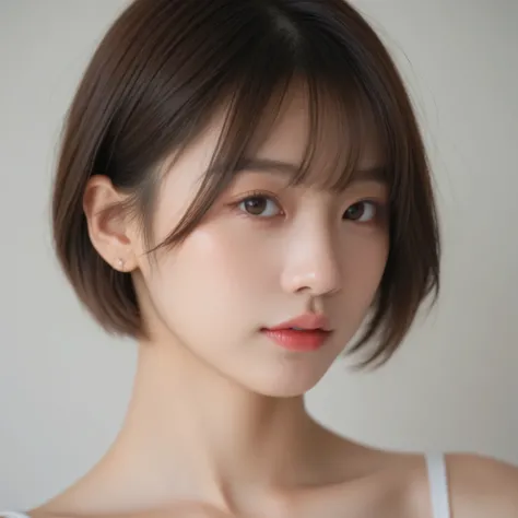 beautiful orean girl with short hair