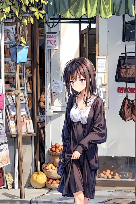 ( masterpiece), Highest Quality,  cute girl leaning on a wall,  embarrassing, , Intimate moments,  cute,   cropped shirt,  look down,  high angle, close, BREAK  she says   embarrassing,  she says  ,  Forest Setting ,  cute imgae， hair， Shortcuts ， 乱れたhair，...