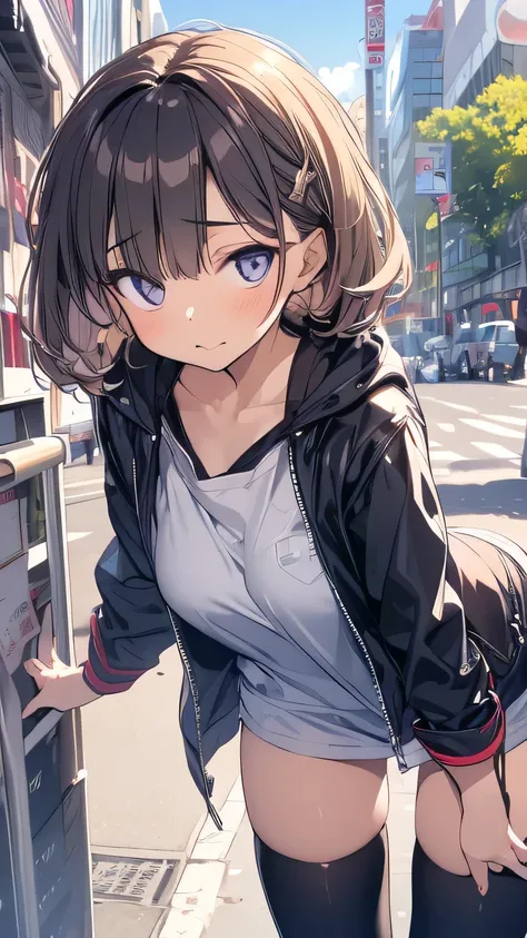 1 girl stylish cityscape motion line Wearing Clothes