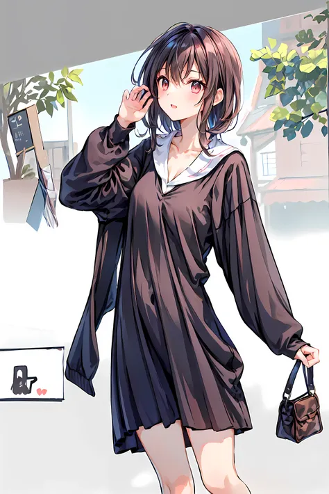 masterpiece, 最 High Quality ,  High Quality , ( future:1.1),  cinematic lighting , ( beautifully detailed background),  Beautiful Hair Details ,  dramatic lighting,  ( Speaking Heart ),  happy,  mouth from below,  closes his eyes, 
 1 girl on break day, ( ...