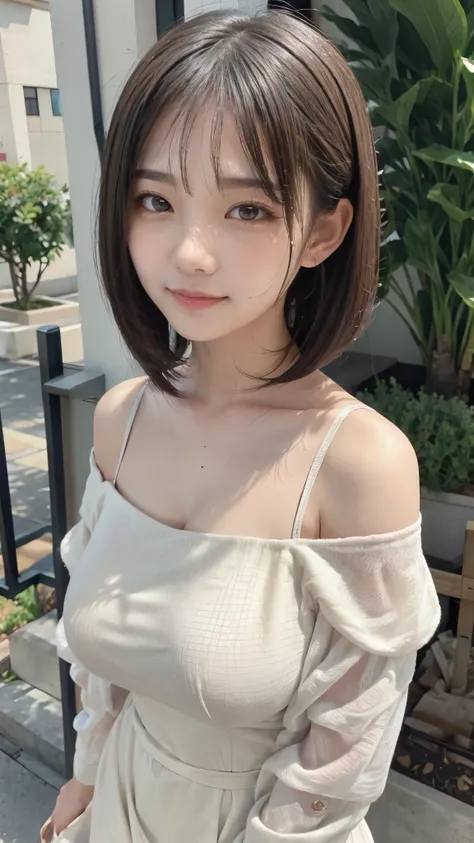 outdoor, schools, idol, one girl with arms, Japanese, Middle schools students, Elementary schools student, , Sparkling Eyes, body without hair, thin legs, Attention to Details, 最High Quality, high definition, Bob, ショートBob, ponytail, schools uniform, Middle...