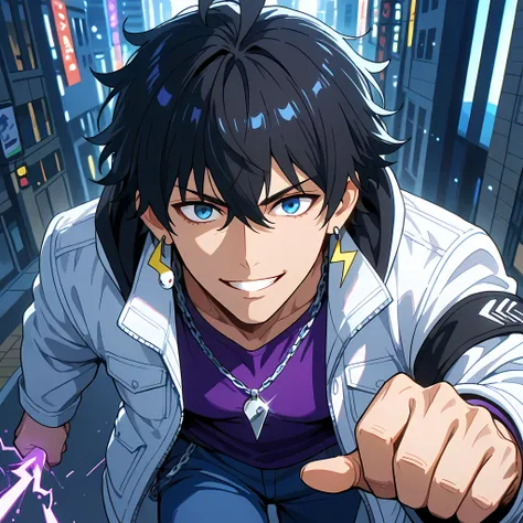 (front angle, medium close-up, Cinematic zoom-in, Motion Blur, epic action, cinematic composition, 85mm DSLR lens, shallow depth of field, ), ((anime skin texture, body style Solo Leveling, perfectly detailed scenery, best image quality, full HD, perfectly...