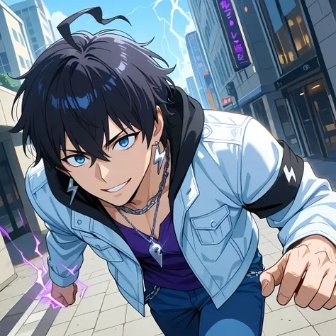 (high side angle, medium close-up, Cinematic zoom-in, Motion Blur, epic action, cinematic composition, 85mm DSLR lens, shallow depth of field, ), ((anime skin texture, body style Solo Leveling, perfectly detailed scenery, best image quality, full HD, perfe...