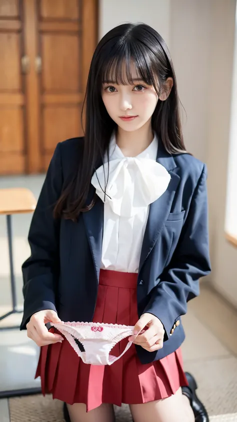 very detailed, 8K resolution RAW color photo showing a bra、Japanese high school girls、black hair, 、 black hairの日本の女子高生の非常に大きな, round, beautiful bust from side to right. she is exquisite , beautiful girl with detailed facial features , nose, lick ...