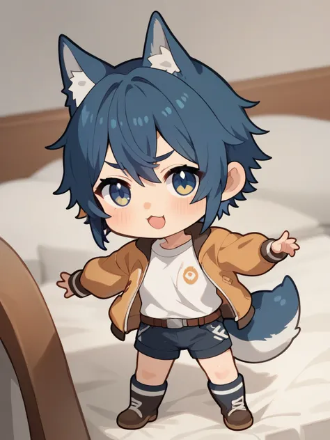 score_9, score_8_ up, score_7_ up, score_6_ up, score_5_ up, anime，nsfw， uncensored ，Wise Wolf Holo，( chibi:1.5)，An anime-style picture of a little wolf girl wearing a Star Wars Jedi Master costume， wolf tail ，Hold a light sabre, bid，depth of field，Kyoani ...