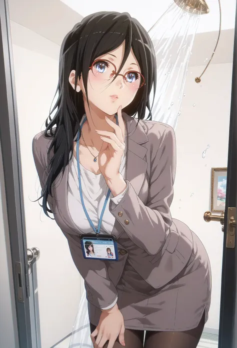 ((inspired by Asuka Tanaka:1.2)),(inspired by Kyoto Animation Style),(masterpiece, best quality),beautiful, beautiful-woman, ((detailed face)).(full body:1.3).,
((black hair)), glasses, blue eyes, long hair, over-rim eye-wear,cowboy shot, semi-rimless eye...