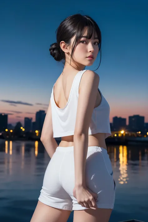 8k, raw photo, best quality, hires, realistic, photorealistic, extremely detailed 8k wallpaper, beautifully detailed eyes, finely detailed face,
 break 
perfectly anatomically correct:1.2,
 break 
the image showcases strike urban scene at orange dusk and c...