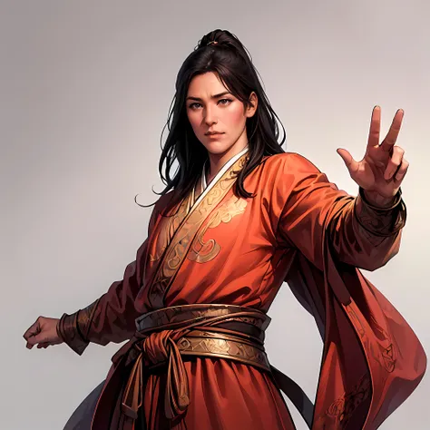 (Best Quality,4K,8k, high resolution on down,masterpiece:1.2),super detailed,(Realistic,photoRealistic,photo-Realistic:1.3),(((1 person))),Ancient Chinese Warlords ,20-year-old male,(Shining Dark Eyes ,Double,Long black hair),Three-point lighting,(ancient ...