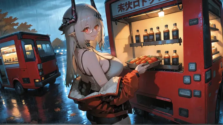 (NSFW:1.1), A Realistic image, extremely sharp focus, crisp details, high resolution, 4K, 8K. (correct anatomy and detailed hand). A wide angle shot, side view, a detailed, high quality rendering of Mudrock from Arknights. She wears beautiful, detailed rou...