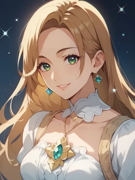 score_9, score_8_up, score_7_up, score_6_up, source_anime, nsfw，Mother with her daughters on the space station, girl with long blond hair, long brown haired girl. petite mother with long hair and dark green eyes，smile，Pretty Cure Style:1.3，glitter，