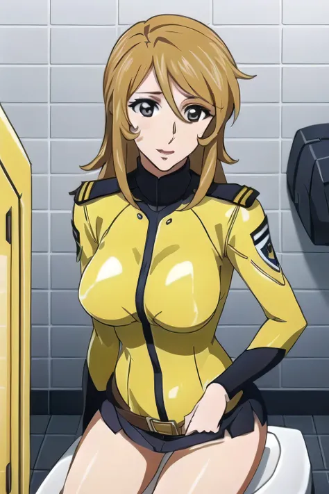 A woman with a lovely smile,Big BreastsをさらにBig Breastsに描いて下さい,My nipples are sharp and can be seen through when wet,Yellow long hair on the toilet seat,Big Breastsでもウエストが細い ,red navy bean colored military uniform,red navy bean micro mini skirt,30歳大people々...